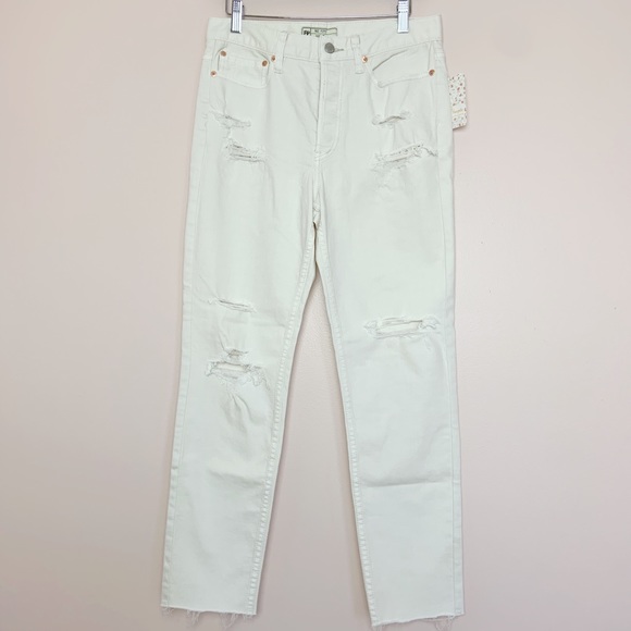 NWT FP White Lacy Stilt Embellished Skinny Jeans - Picture 2 of 6